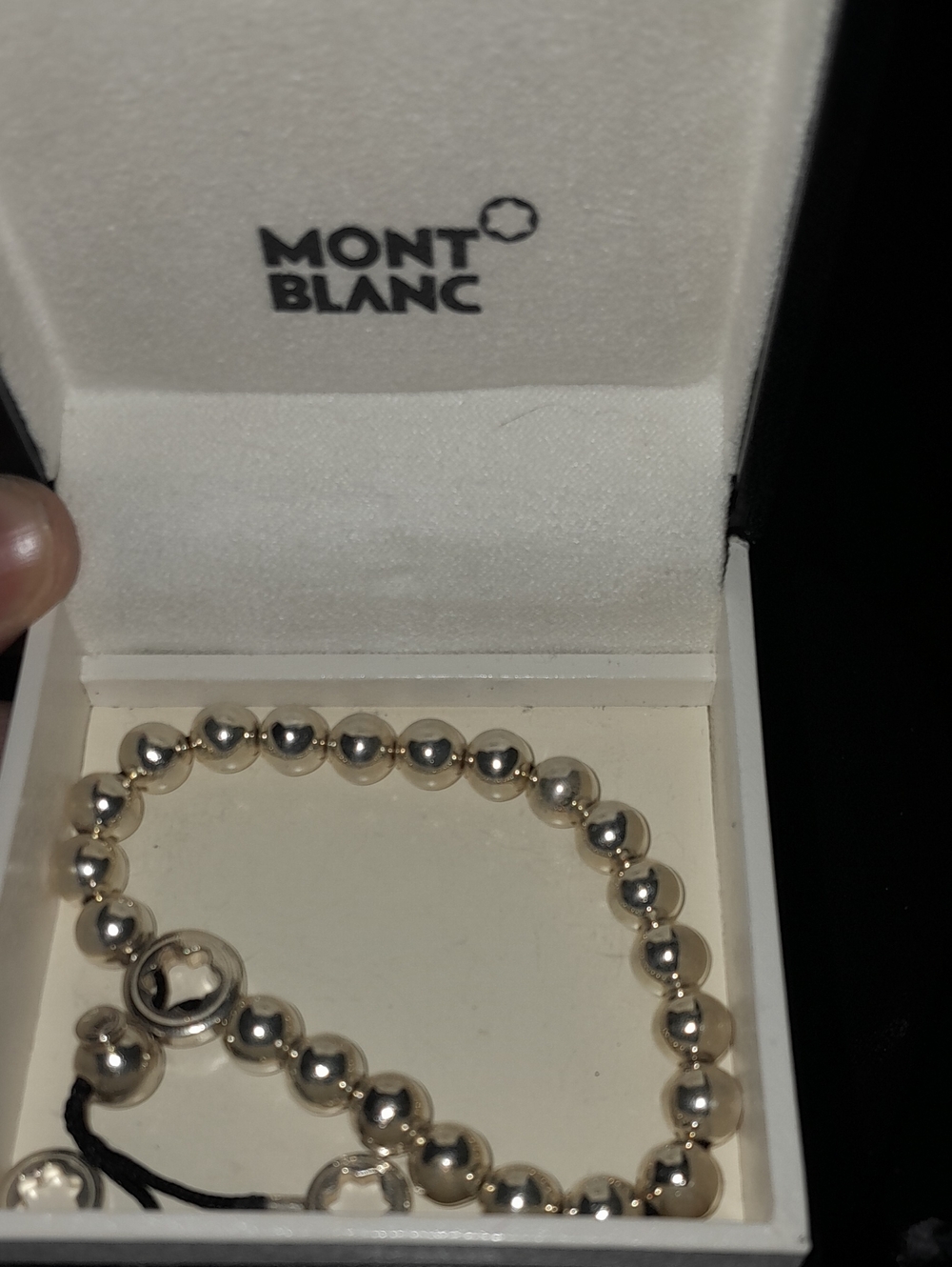 Montblanc Silver Beaded Signature Bracelet